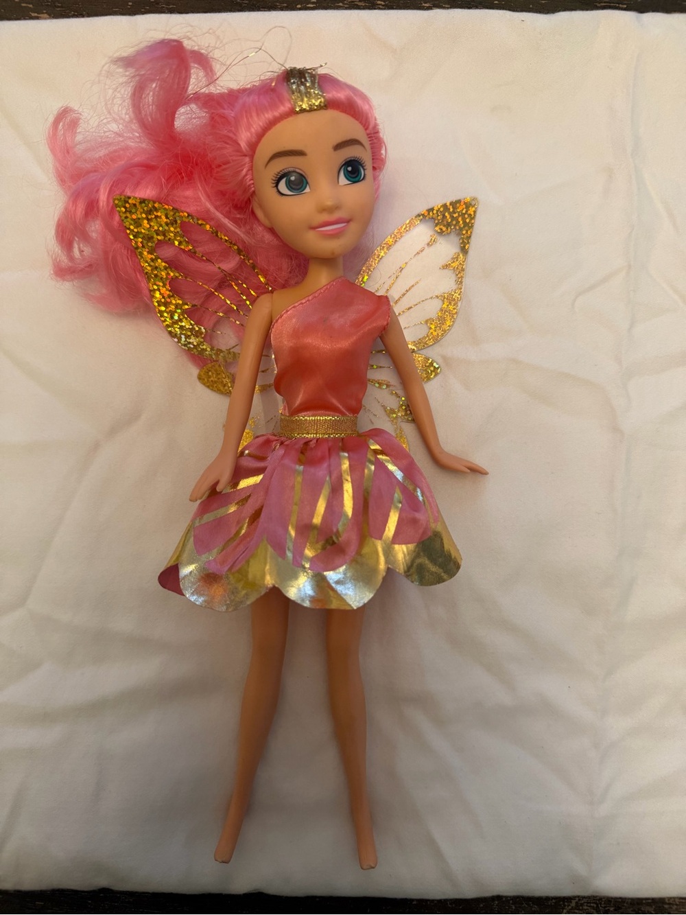 Zuru sparkle girlz fairy princess girl doll, 6inch, Pink,Gold Wings - Kids Toy